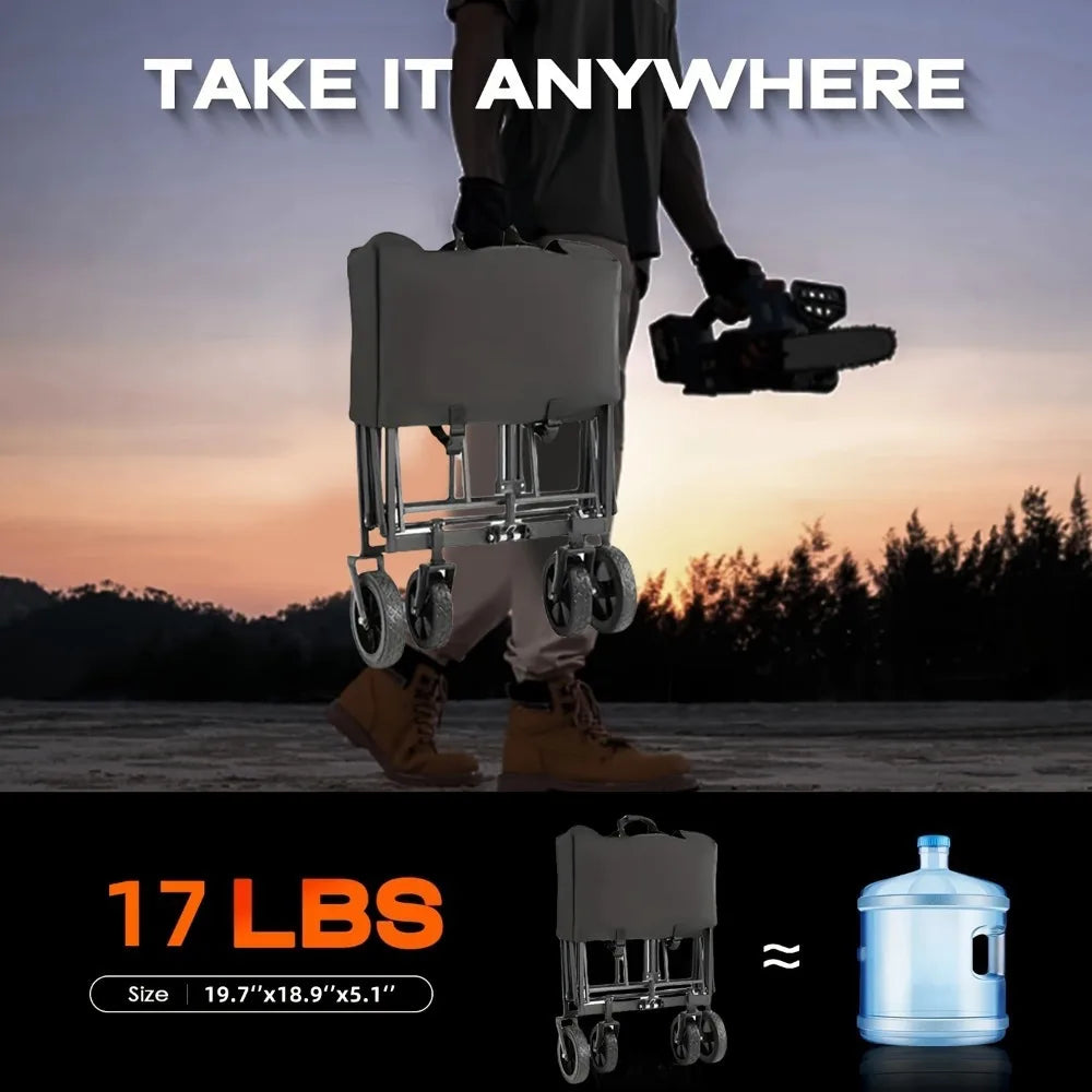 Heavy Duty Foldable Utility Garden Wagon 330 450LB Portable Cargo Cart