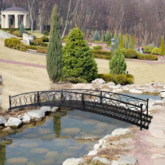 Garden Bridge Metal Arch 10FT Decorative Footbridge for Outdoor Use