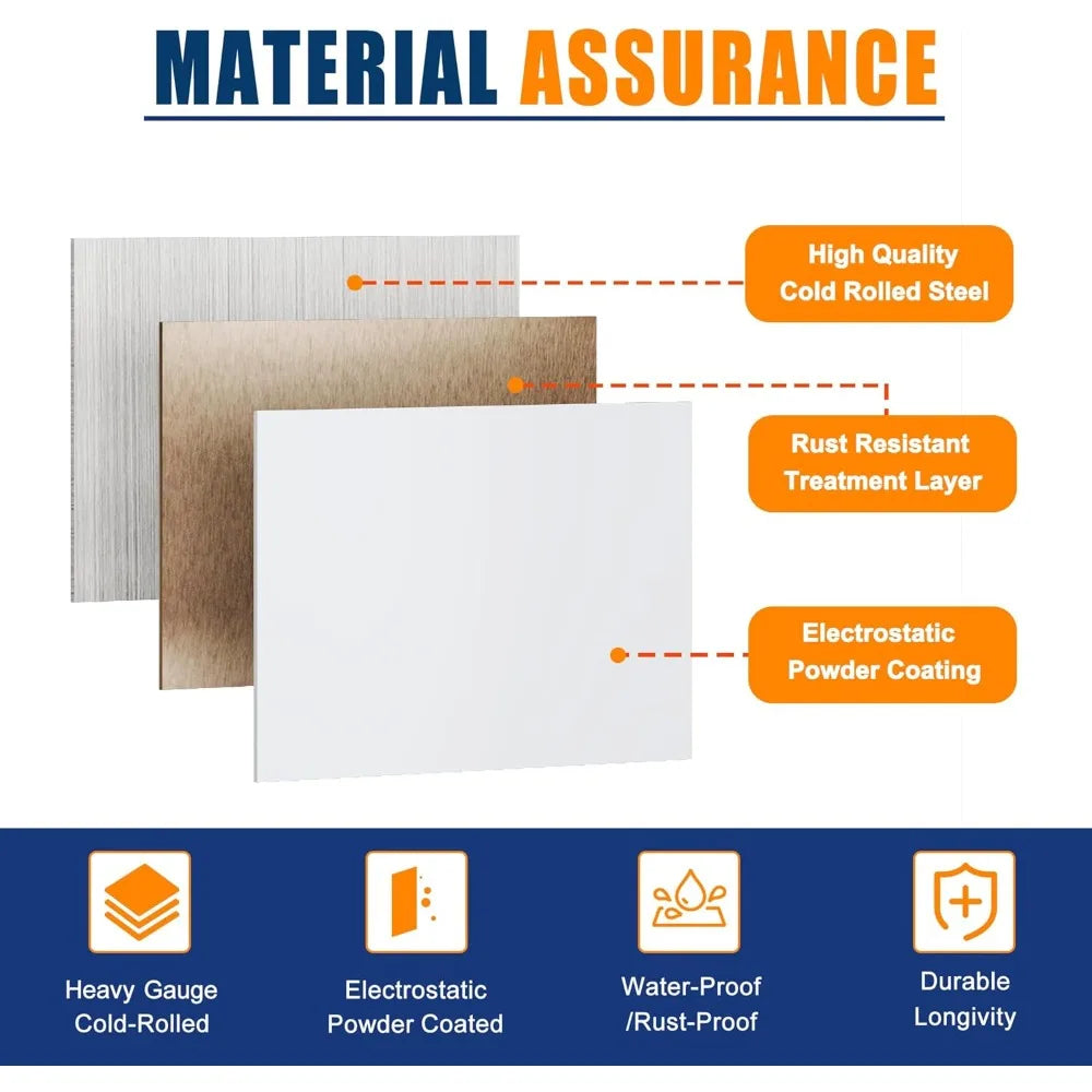 71 Inch Tall Steel Storage Locker Adjustable Shelves Hanging Rod