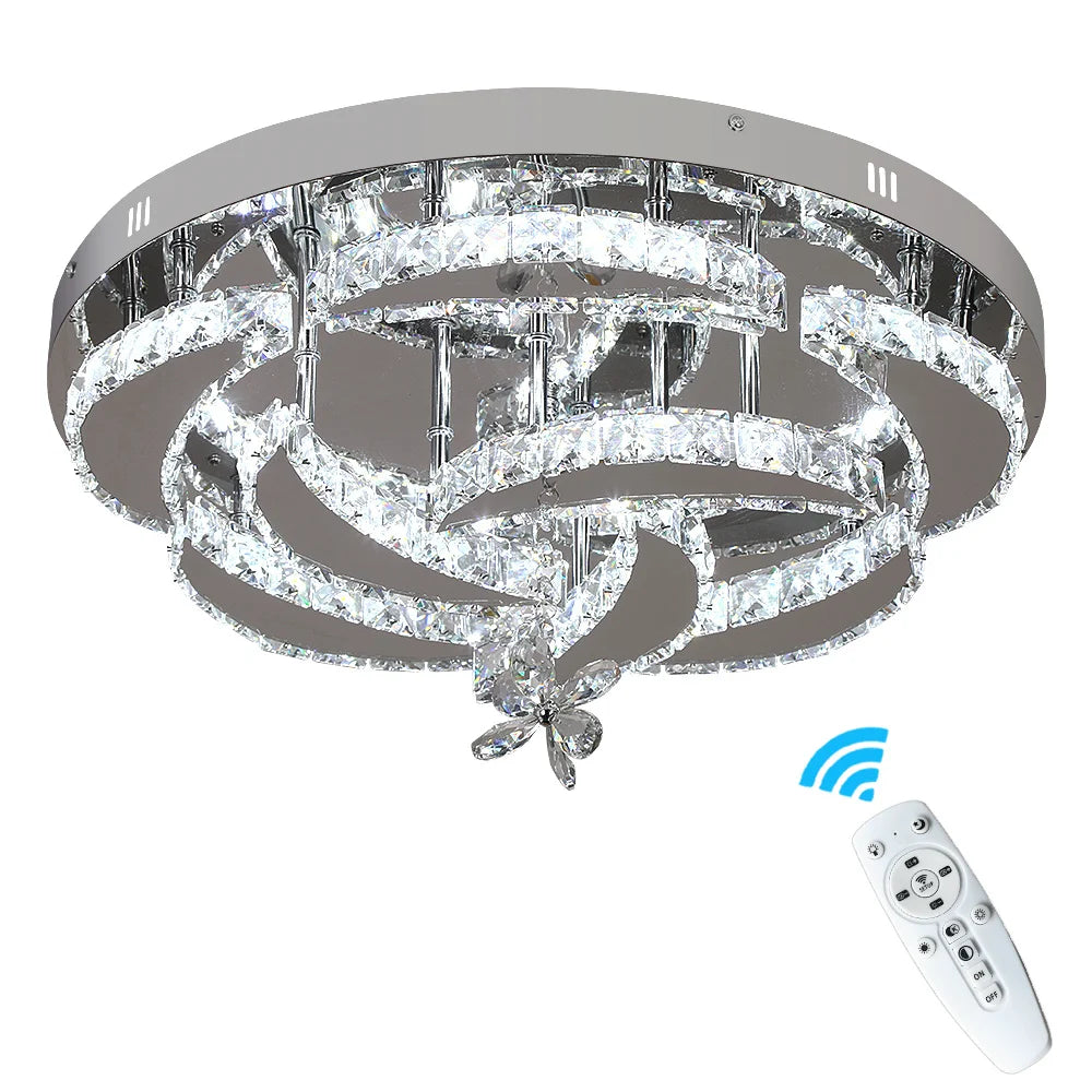 Modern Crystal Drop Chandelier LED Ceiling Light Home Decor