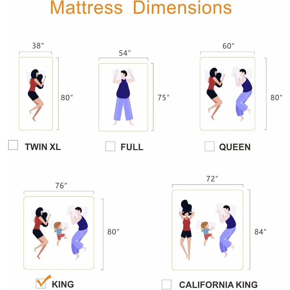 14 Inch King Gel Memory Foam Mattress Pressure Relief Back Pain Relief