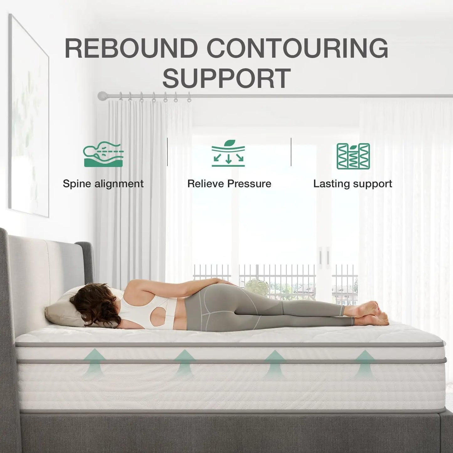 Ljustra 10 Inch Twin Hybrid Mattress Comfortable Foam Pocket Spring