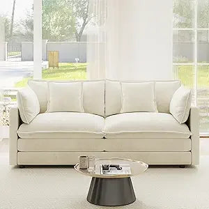 Modular Sectional Sofa Loveseat Chenille Cloud Couch with Pillows