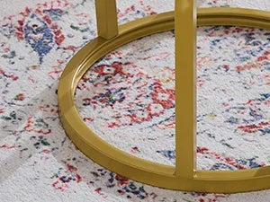 Round Nesting Coffee Tables Set of 2 Minimalist Living Room Furniture