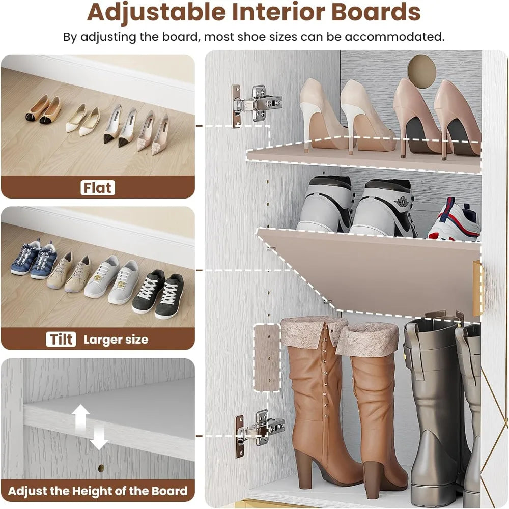 7-Tier Shoe Storage Cabinet Modern Shoe Rack Organizer Freestanding