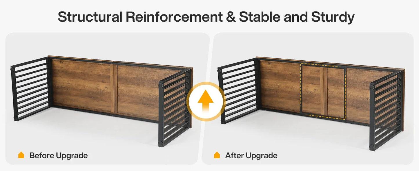 Ljustra 78 Inch Modern Office Desk Two Person Workstation Industrial Style