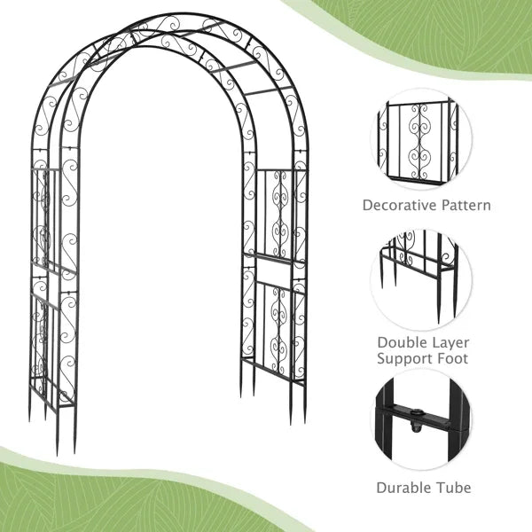 Double Layer Iron Art Arch Garden Trellis Pergola for Climbing Plants