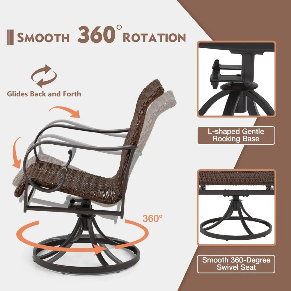 Patio Swivel Chairs Set of 2 Heavy Duty Outdoor Dining Chairs