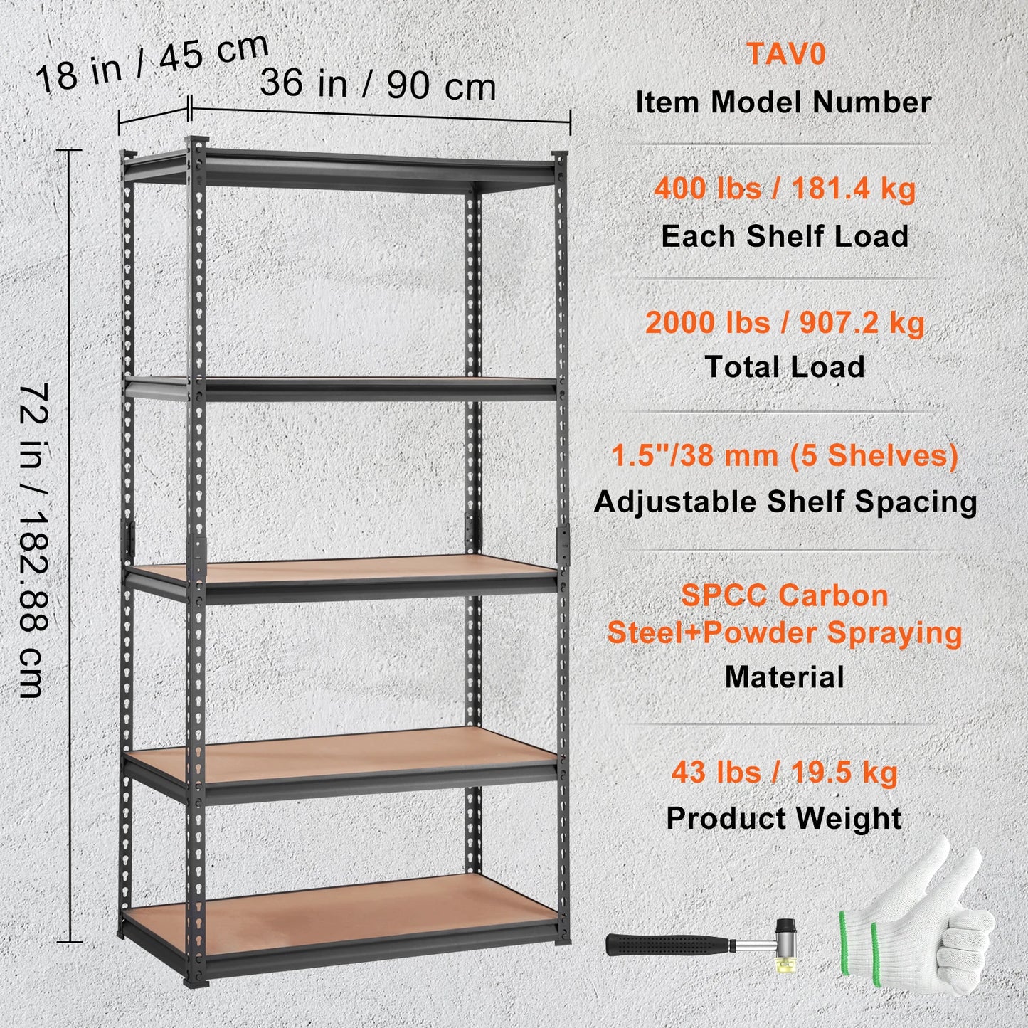 Ljustra Heavy Duty 5 Layer Storage Shelving Unit Metal Rack Organizer