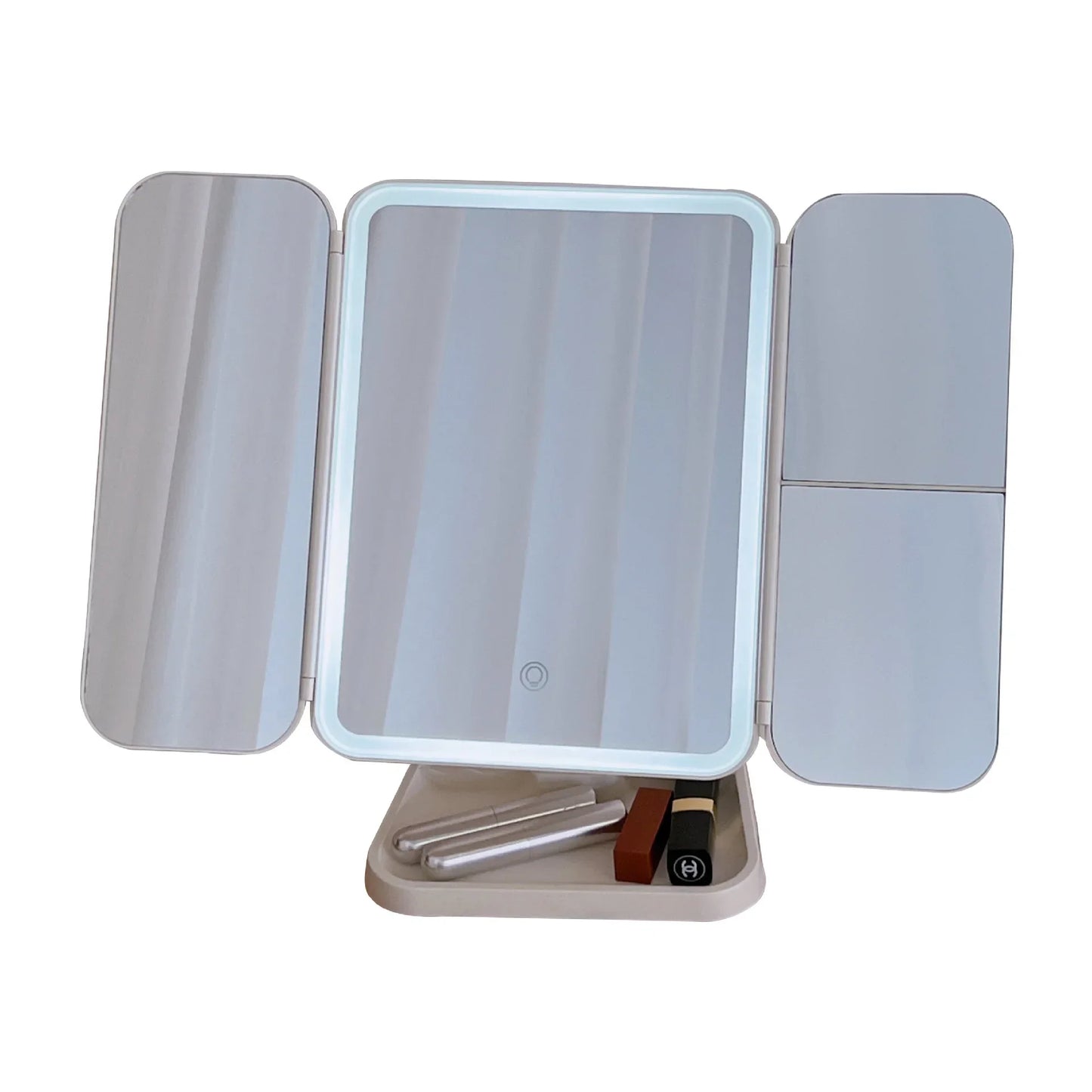 Trifold LED Makeup Mirror with Lights Dimmable Magnification Portable