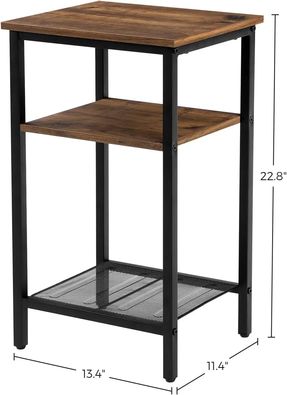 End Table Set of 2 Nightstands 3-Tier Side Table for Small Spaces