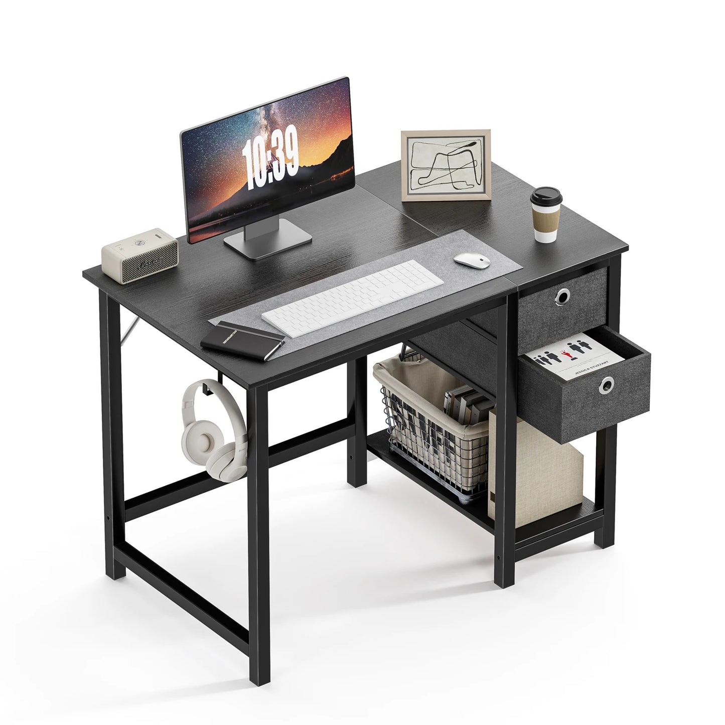 Ljustra 55 Inch Computer Desk With Drawers Home Office Writing Desk
