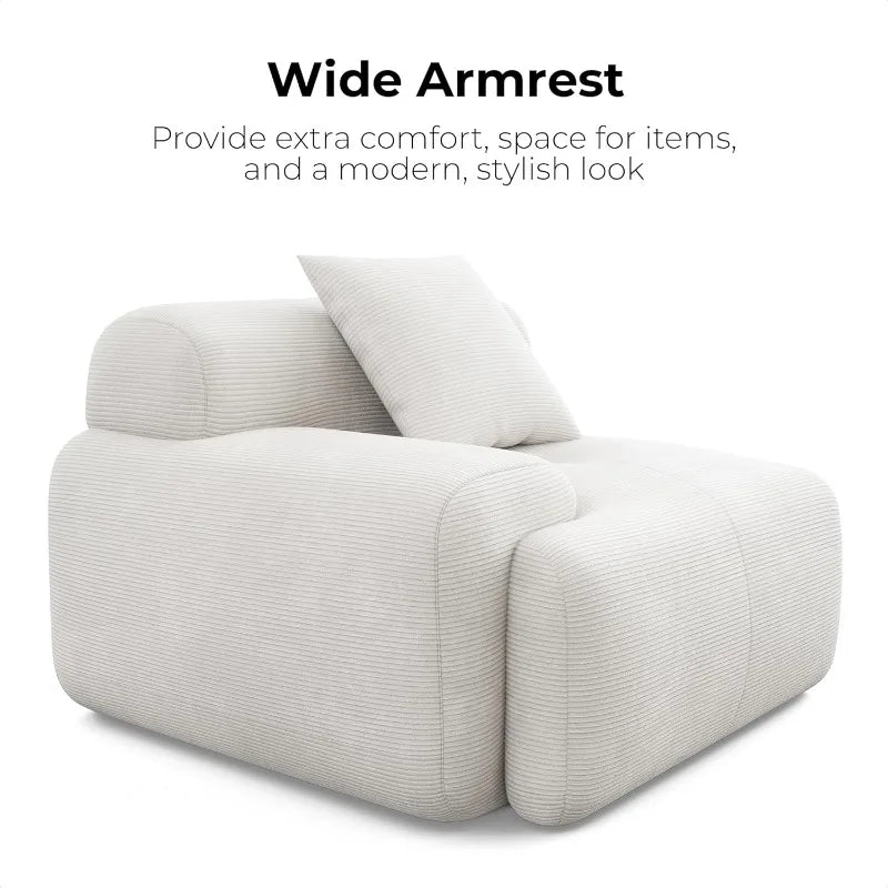 Ljustra Modern L-Shaped Modular Sectional Sofa 118" Beige Oversized Couch