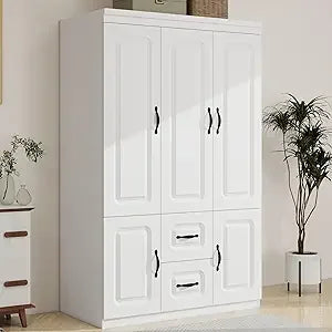 Ljustra Armoires Wardrobe Closet 74" High with 2 Doors and 2 Drawers