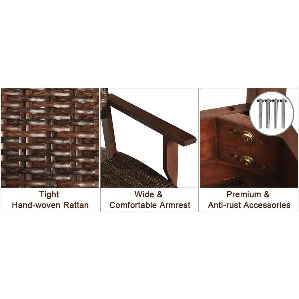 Ljustra 3PCS Outdoor Furniture Set Patio Conversation Set Armchairs Table