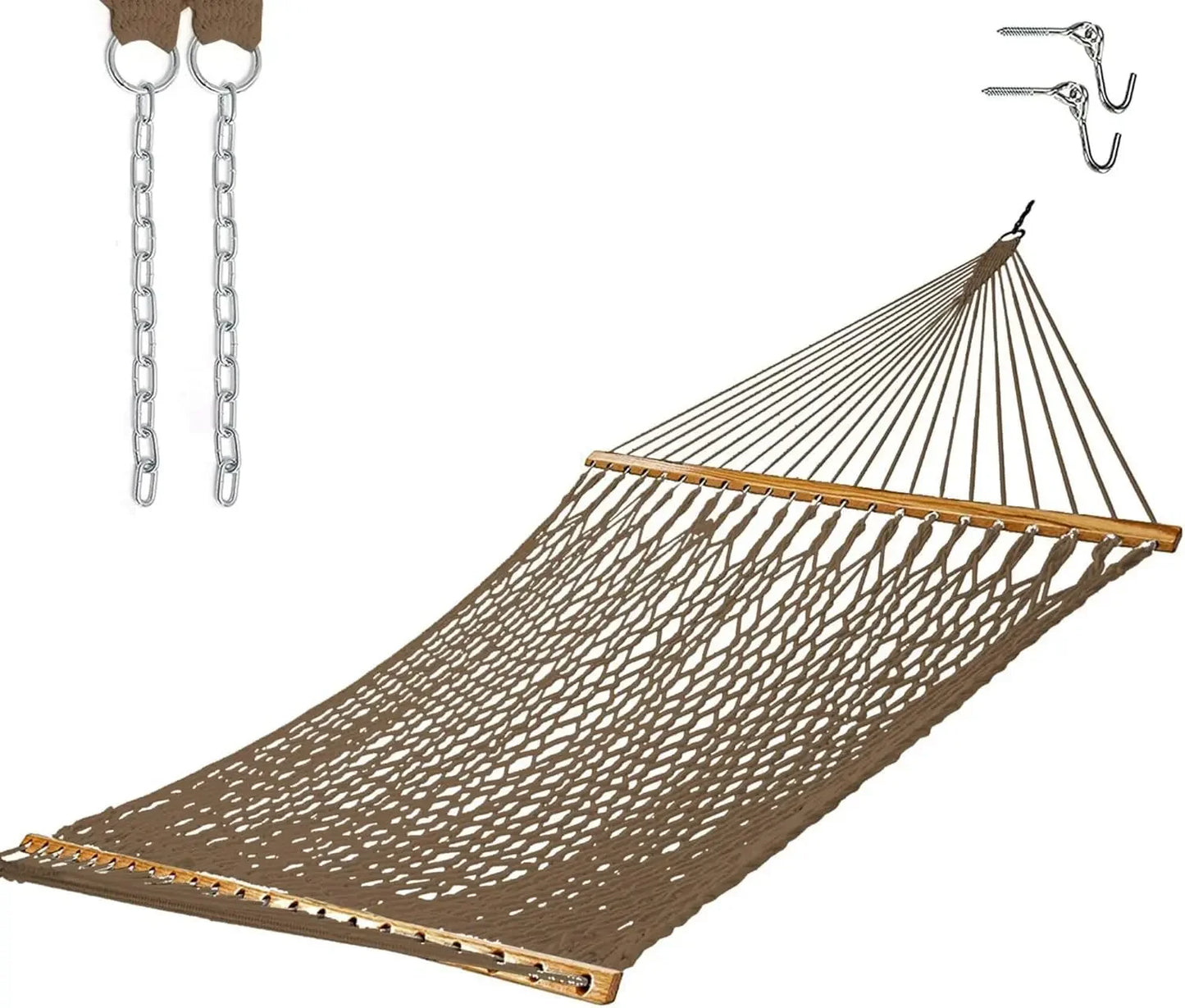 Ljustra Castaway Living 13ft Double Hand Woven Cotton Rope Hammock