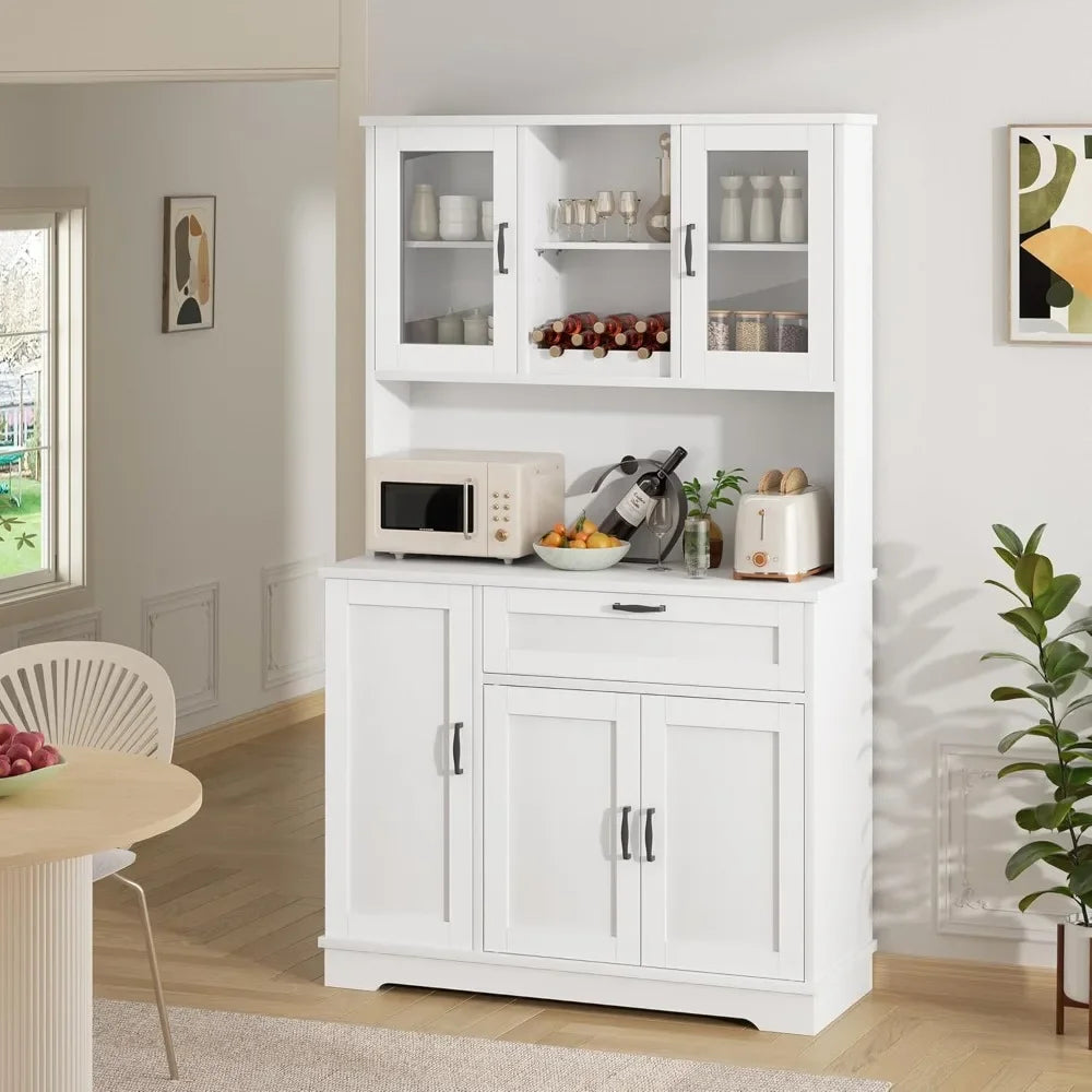 Freestanding Buffet Cabinet Microwave Stand Kitchen Hutch Storage Rack