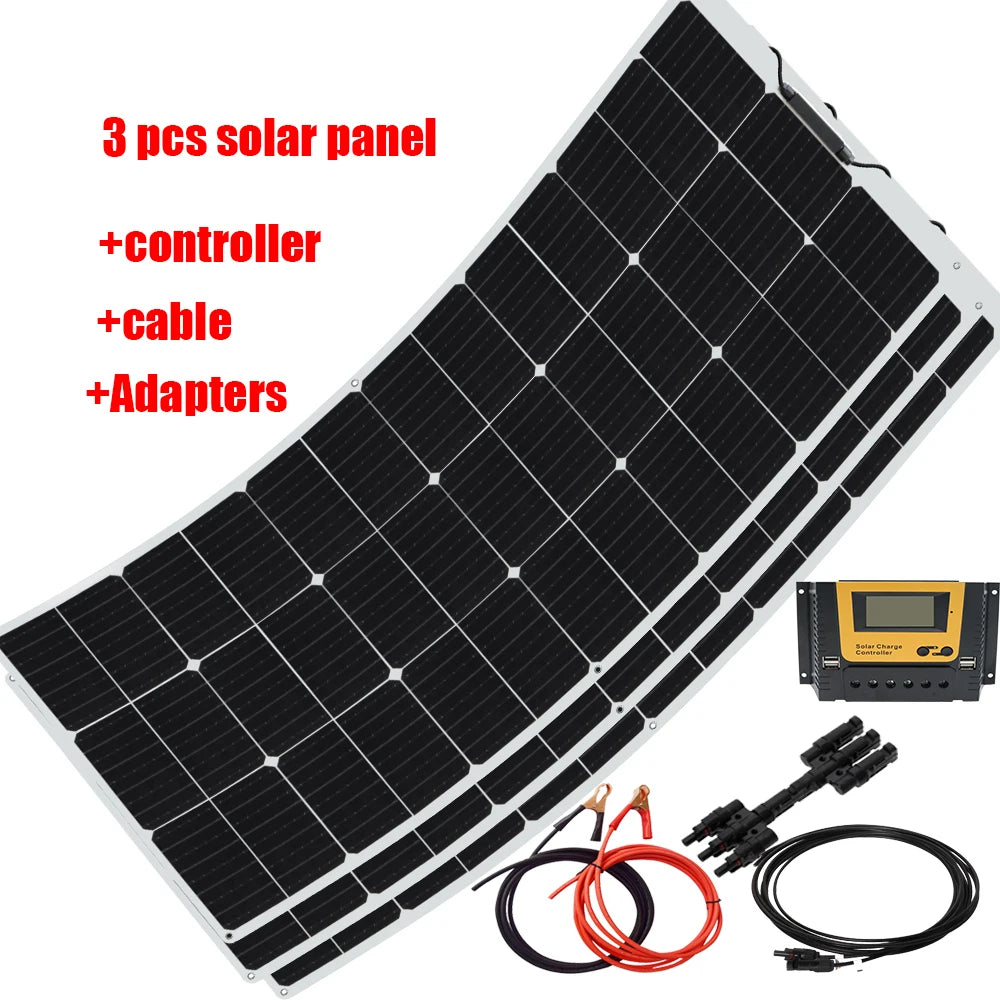 Ljustra Flexible Solar Panel 100W 150W 200W 300W for Camping Home Car