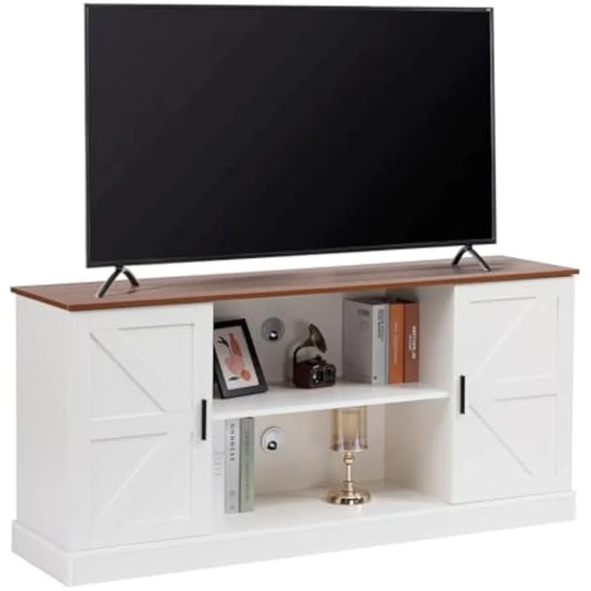 TV Stand for TVs up to 65” Modern Wood Entertainment Center with Storage
