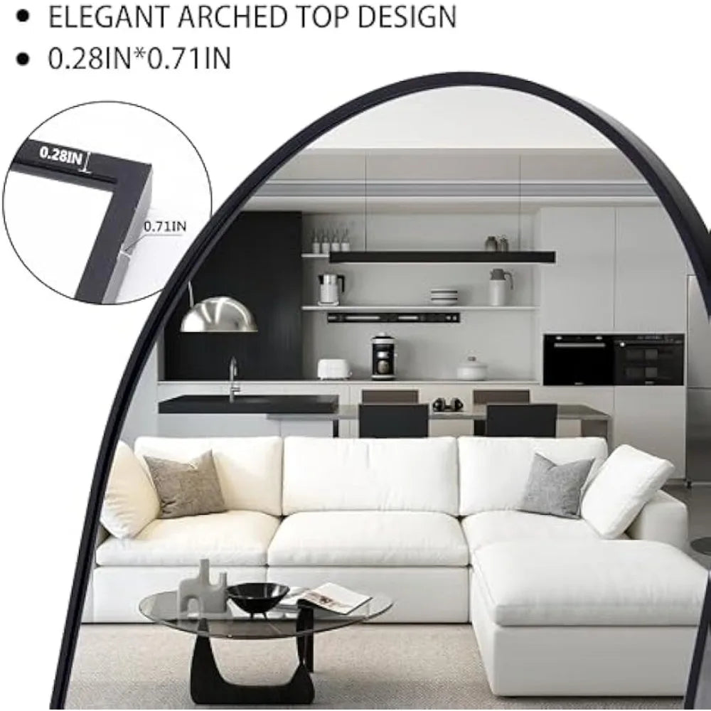 Arched Full-Length Mirror 64 x 21 Inches Floor Mirror for Bedroom Decor