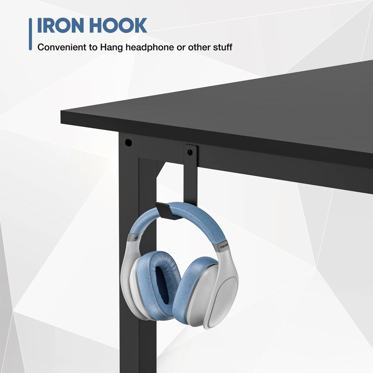Ljustra Modern Compact Computer Desk with Storage and Headphone Hook