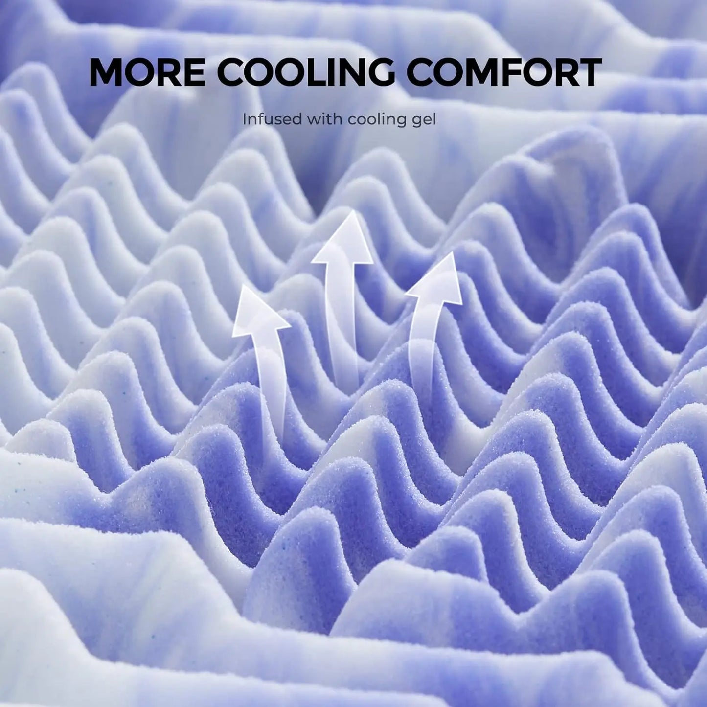 Ljustra 7-Zone Memory Foam Mattress Topper King Cooling Gel Infused