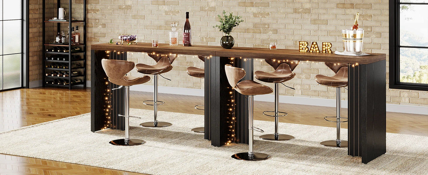 Tribesigns 55 Inch Bar Table Modern Mini Bar with Faux Marble Top