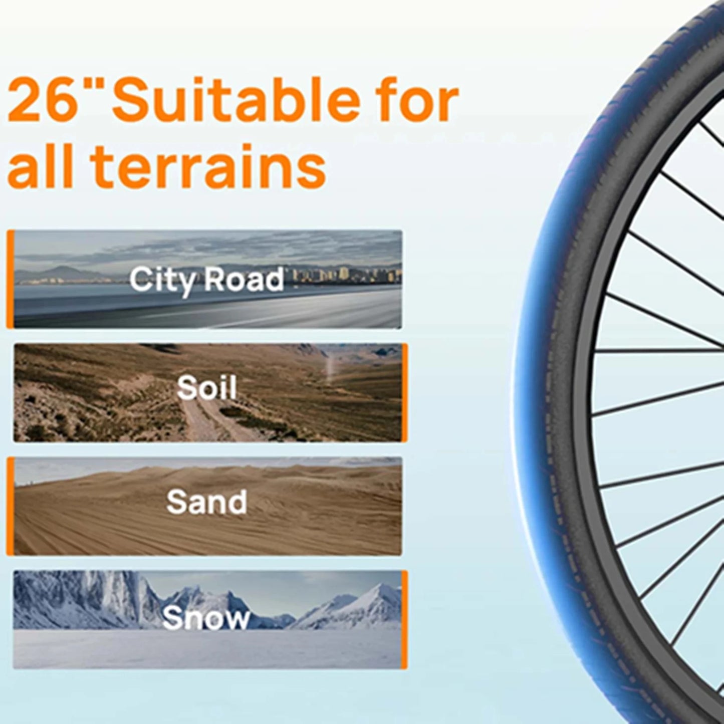 Peak 750W E26 Electric Bike 26" Commuter 48V 10.4Ah LCD Display 20MPH