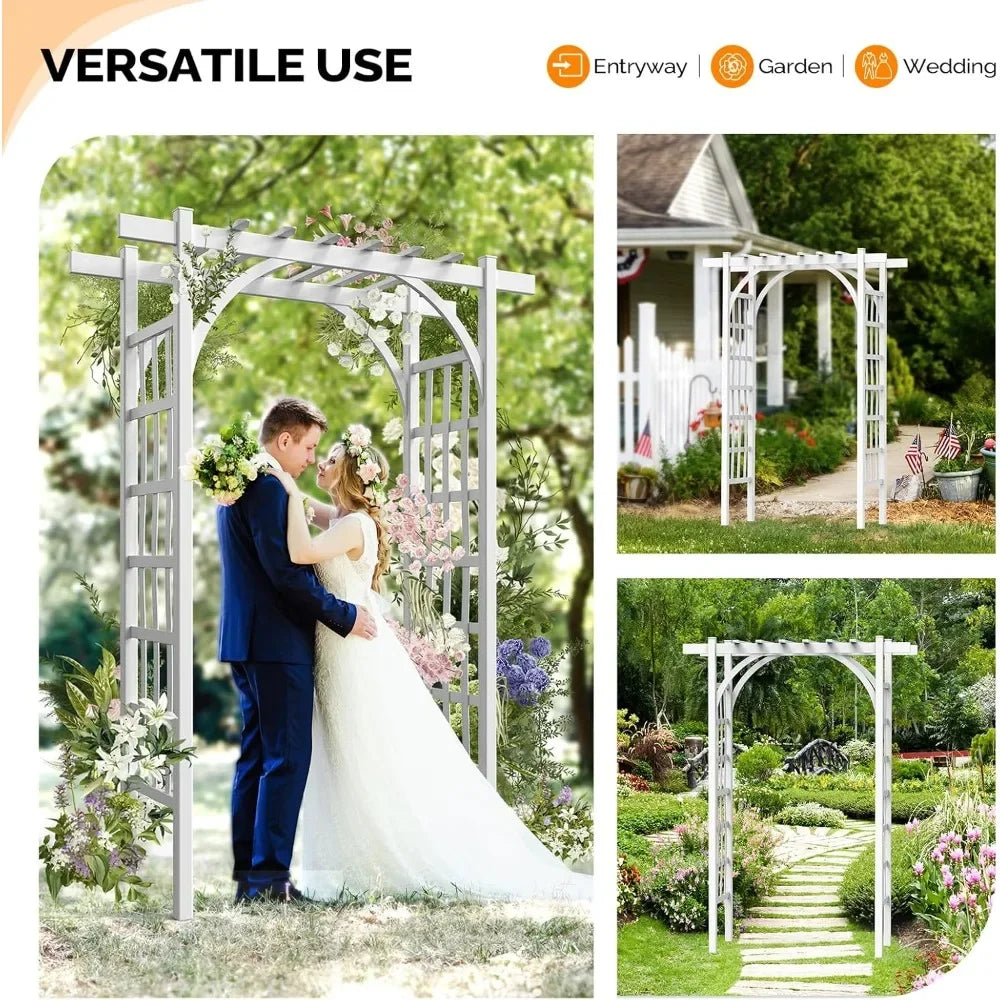Garden Arbor PVC Wedding Arch Outdoor Trellis for Climbing Plants