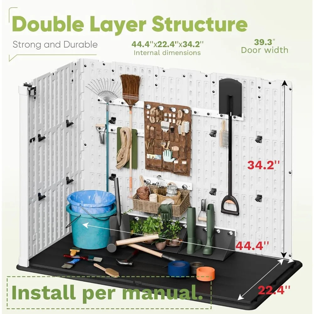 Outdoor Storage Cabinet 26 Cu Ft Lockable Waterproof Shed Tools Box