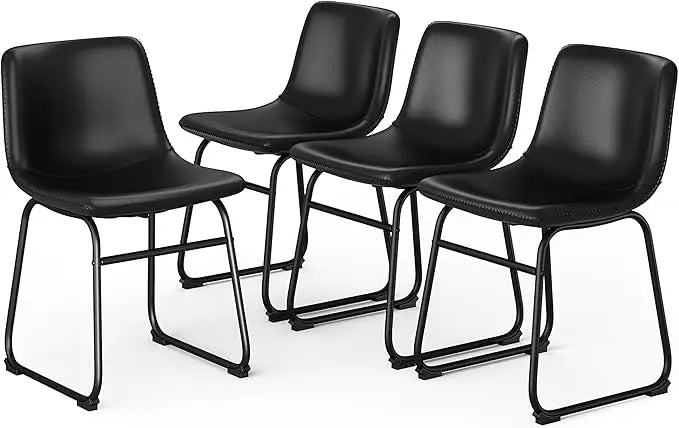 Modern Upholstered Dining Chairs Set of 4 with Metal Legs 18 Inch