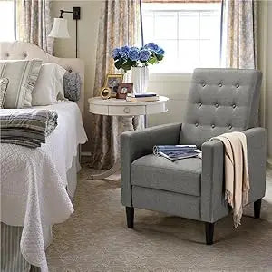 Adjustable Mid-Century Modern Recliner Chair with Thicker Seat Cushion