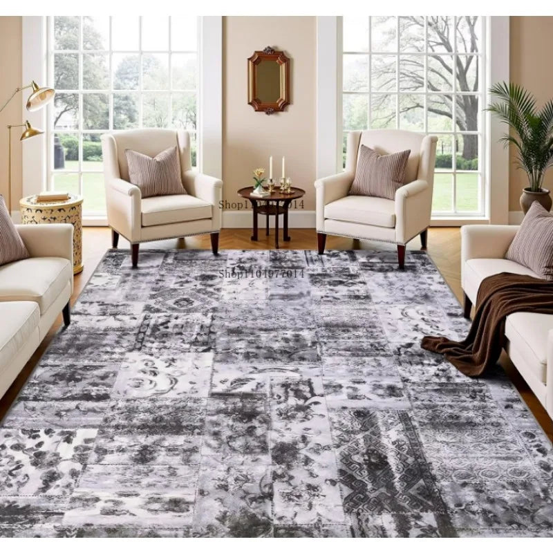 Purple Washable Abstract Modern Area Rug Non-Slip Soft Carpet Decor