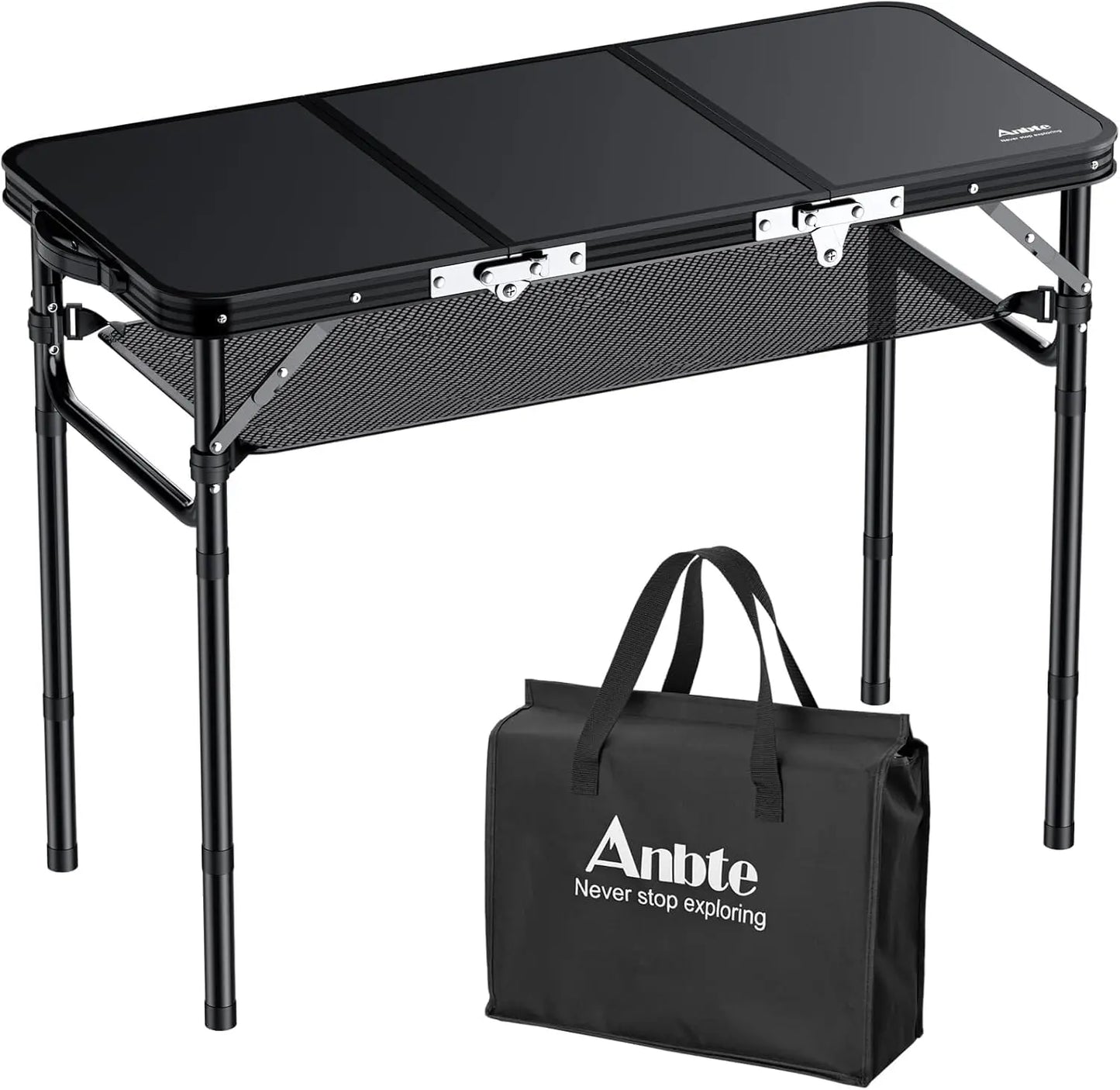 Folding Camping Table Portable Aluminum Adjustable Height Outdoor BBQ