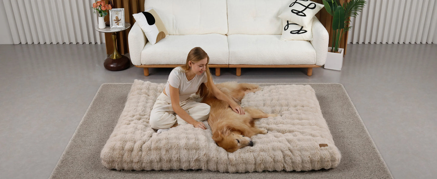 Ultra Plush Dog Bed Soft Pet Cushion Washable Mattress for Large Dogs