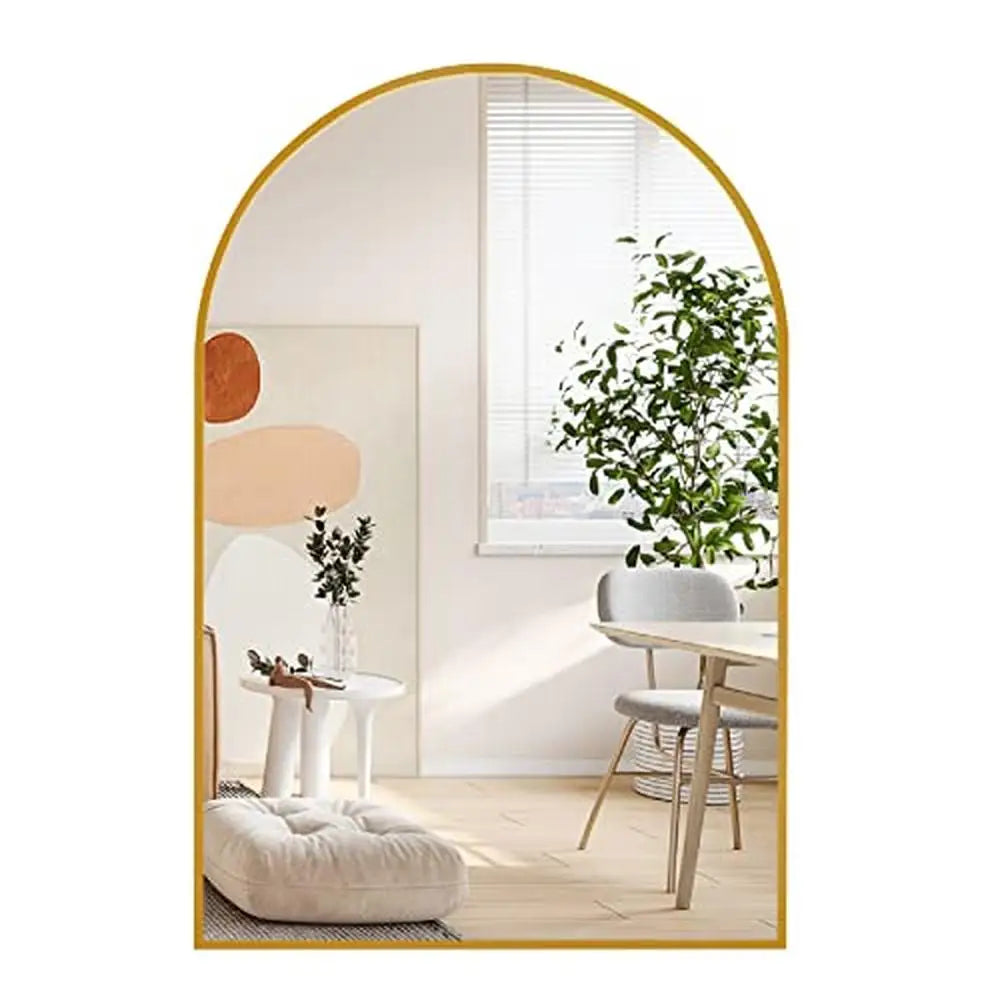 Modern Arched Wall Mirror 20x30 Aluminum Frame Bedroom Decor