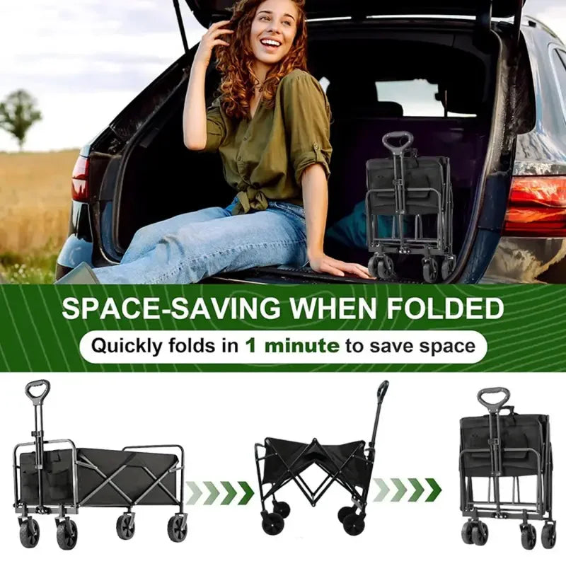 Heavy Duty Foldable Utility Garden Wagon 330 450LB Portable Cargo Cart