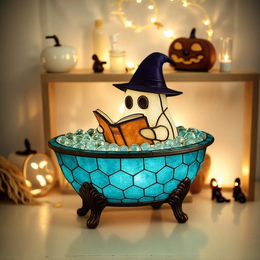LED Ghost Bubble Bath Lamp Halloween Night Light Home Decor Accent