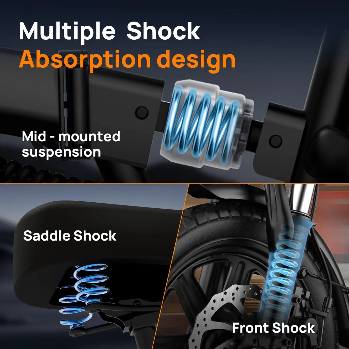 14 Inch Foldable Electric Bicycle Peak 500W Motor 48V 40 Miles Range