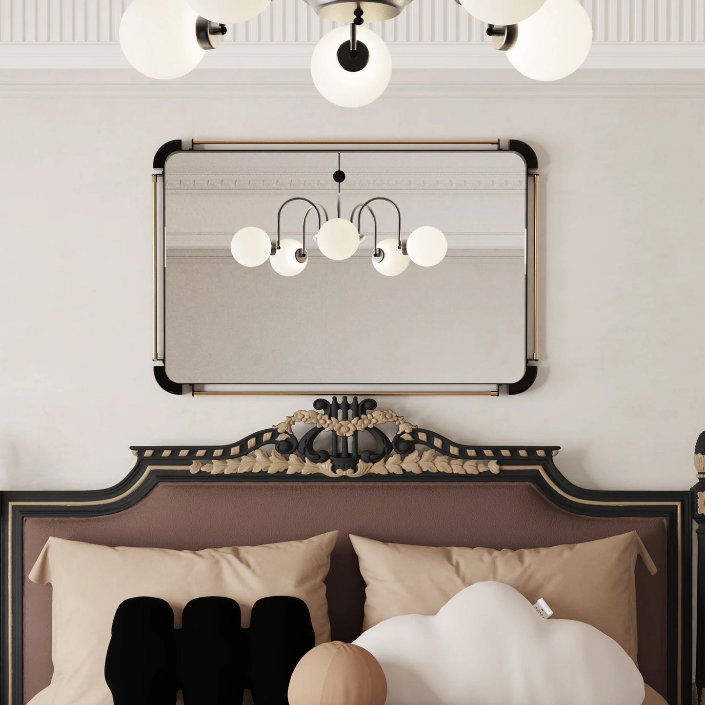 Vintage Wall Mounted Decorative Accent Mirror Industrial Style 90cm