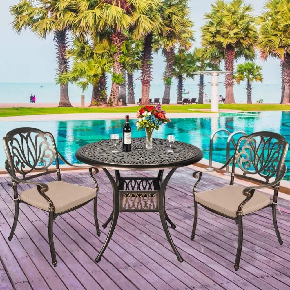 Ljustra 3 Piece Patio Dining Set All-Weather Outdoor Furniture