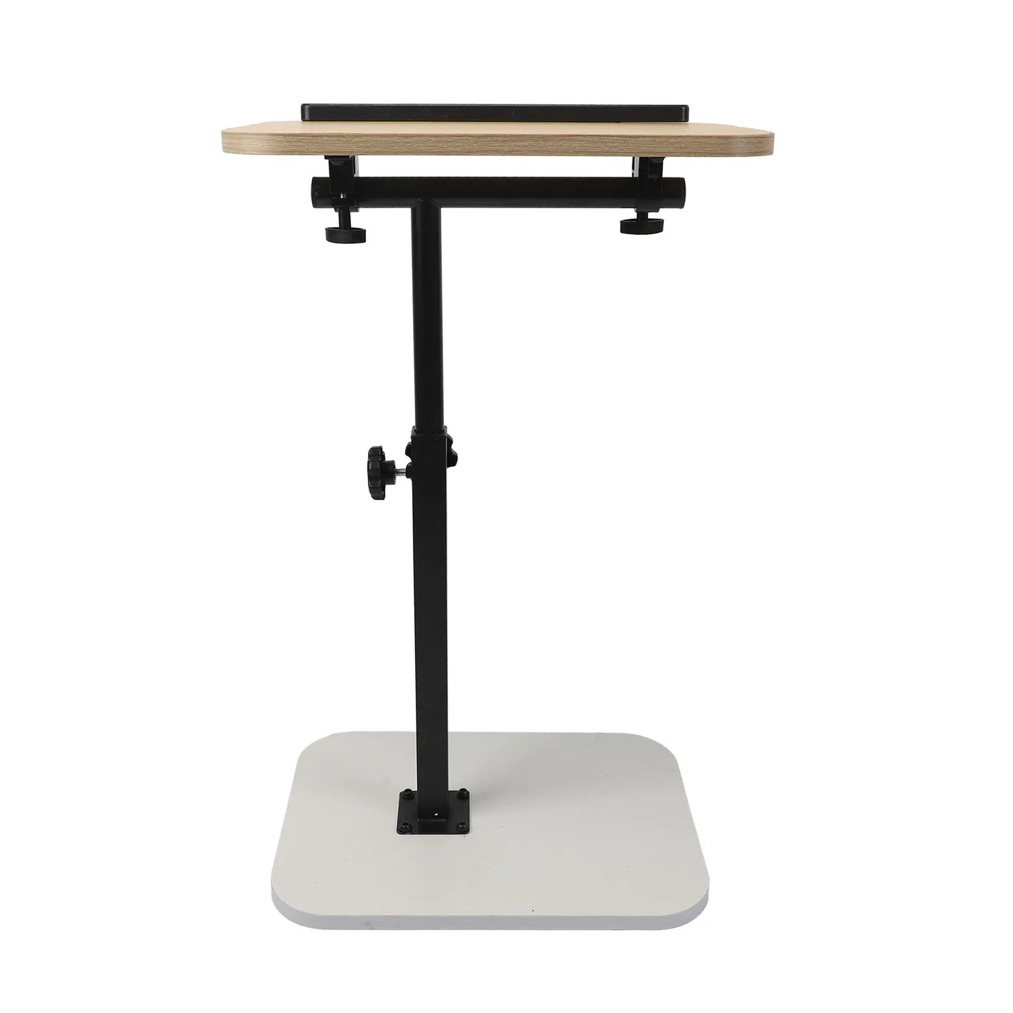 Mobile Lift C Shaped Side Table Wood Carbon Steel Adjustable Couch Desk