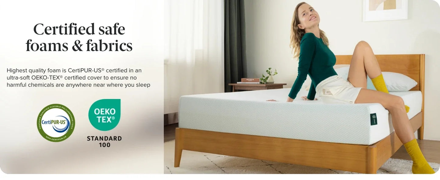 Ljustra 6 Inch Green Tea Memory Foam Mattress Twin Medium Firm Feel