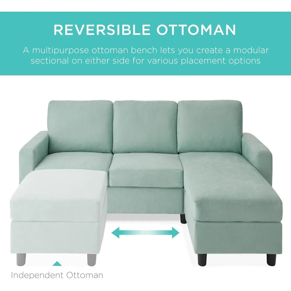 Ljustra Upholstered Sectional Sofa Compact L-Shape Chaise Lounge