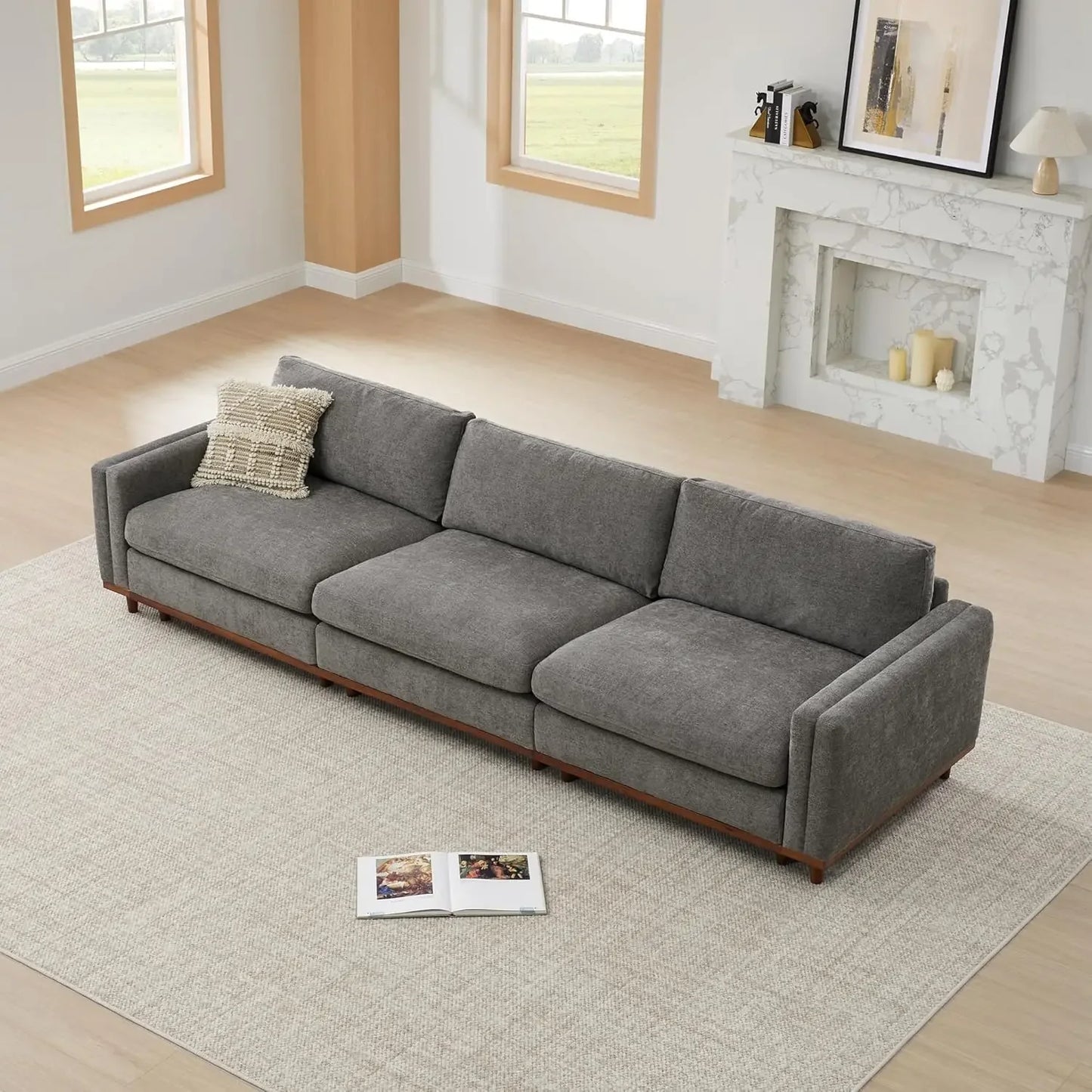 Ljustra Super Large Luxury 3 Seat Sectional Modular Sofa 118 Inch