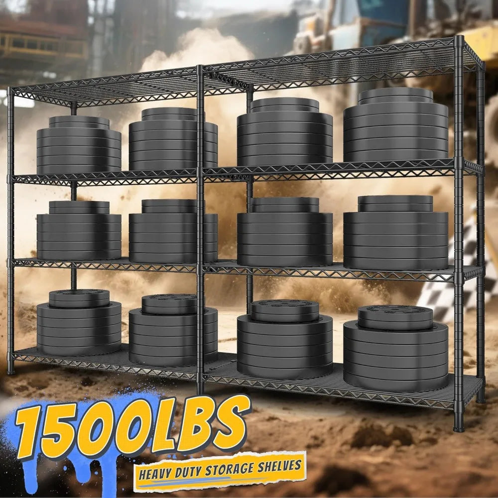 72.8" Heavy Duty Metal Shelving Unit 4 Tier Storage Rack 1280LBS Capacity