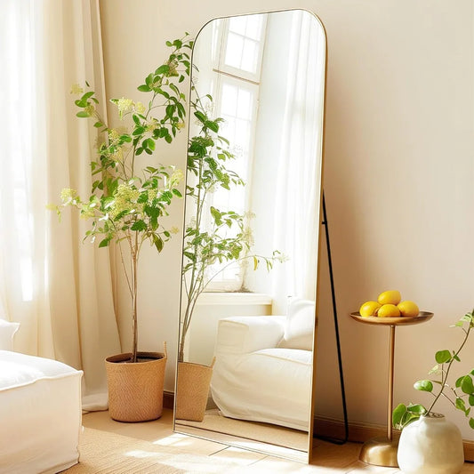 Full Length Freestanding Arched Mirror 64"x21" Wall Mounted Floor Mirror