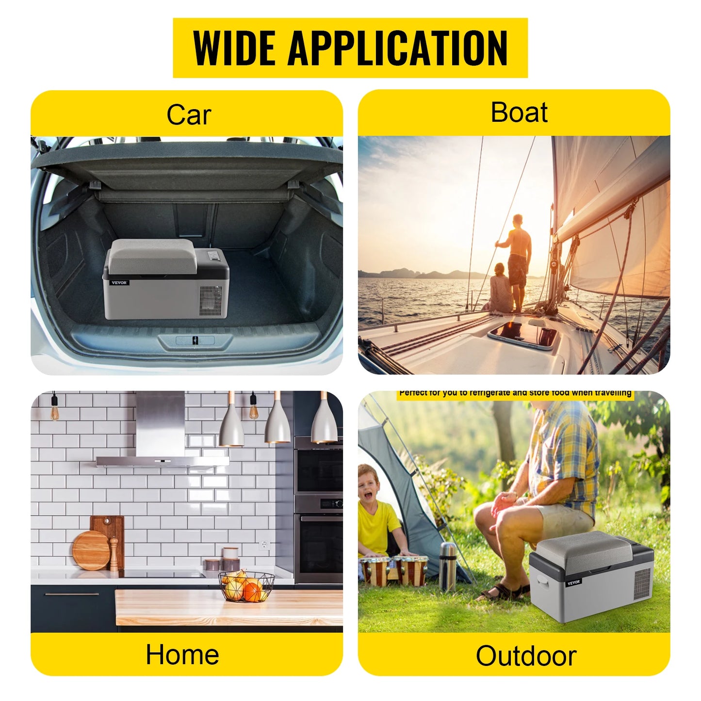 Ljustra Portable Car Refrigerator 20L 22L 35L 45L 55L Freezer for Camping