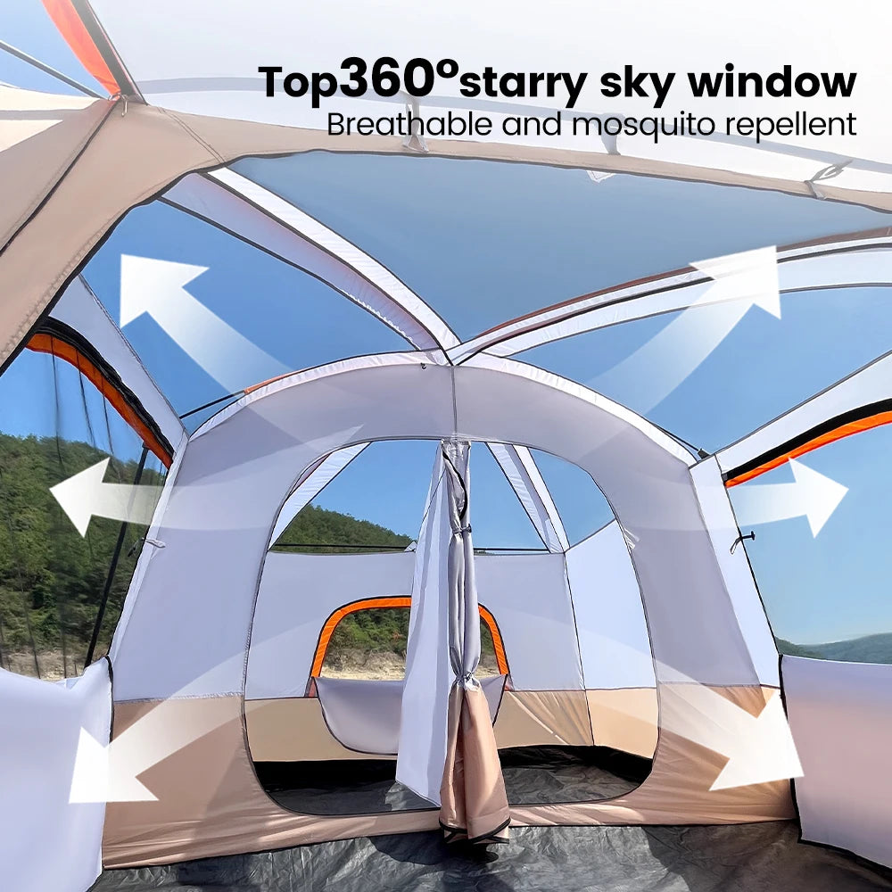 Sonuto Camping Family Tent 3-12 Person Double Layer Oversize Outdoor