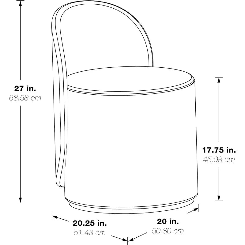 Ljustra Swivel Barrel Vanity Chair Textured Boucle Fabric Cream